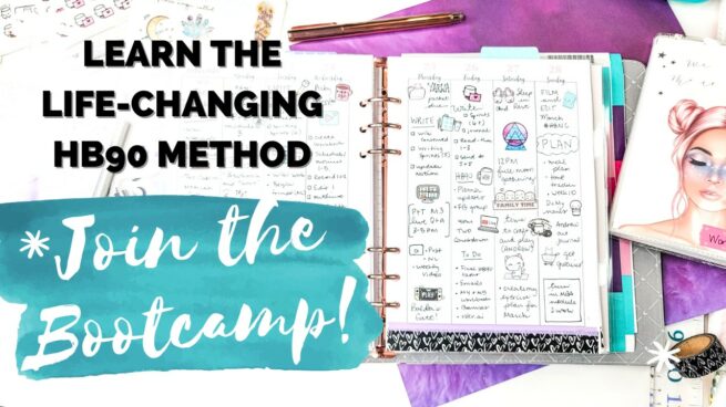 Learn the life-changing method. Join the HB90 Bootcamp! A calendar in a ring binder