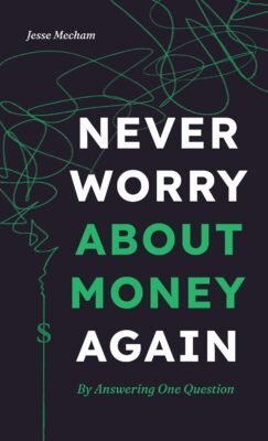 Black book cover with the title Never Worry About Money Again